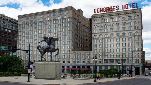 The Congress Hotel in Chicago is pictured in a file photo. (Tiago Fernandez / iStock) The Congress Hotel in Chicago is pictured in a file photo.