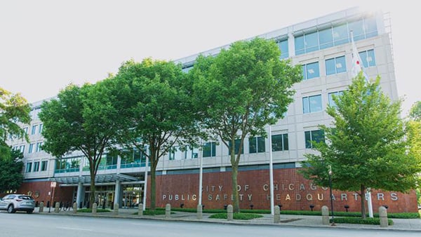 The exterior of Chicago Police Department Headquarters