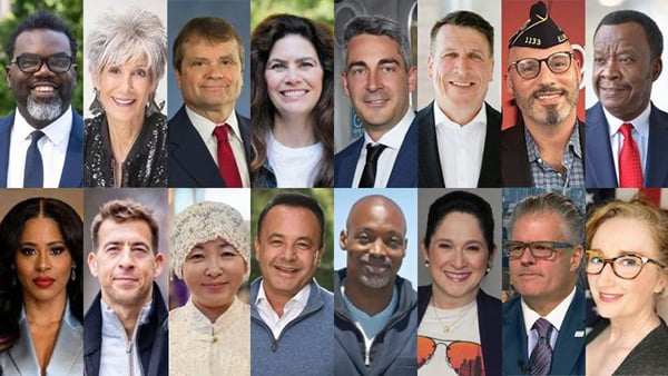 A collage of the 16 mayoral candidates
