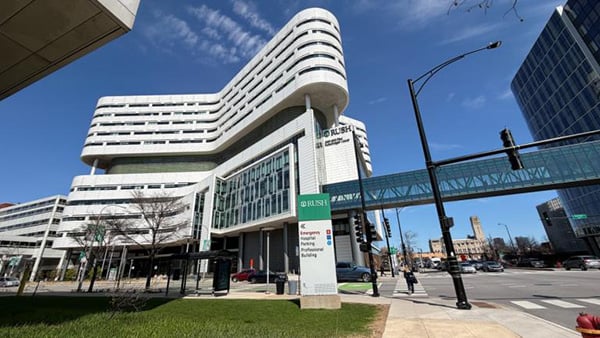 Rush University Medical Center, located at 1620 W. Harrison St. Chicago. (Eunice Alpasan / WTTW News)