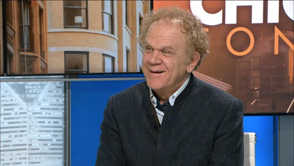 John C. Reilly smiling on the set of "Chicago Tonight."