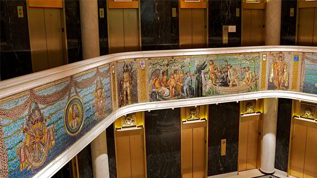 Tiffany mosaic murals at the Marquette Building Photo credit: Alan Brunettin