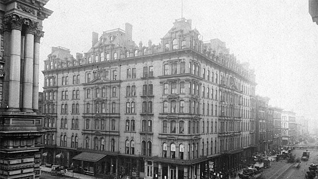 The third of five Sherman House Hotels; this one replaced the building lost in the Great Fire, and was demolished in 1910. Photo credit: Chicago History Museum