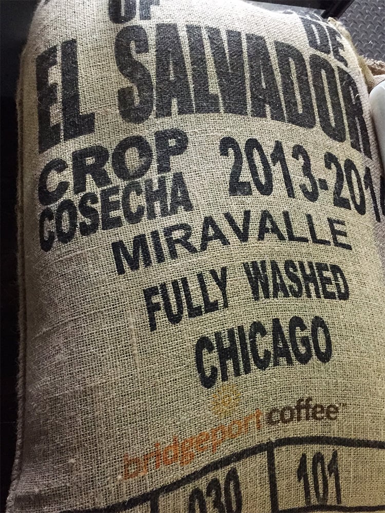A new shipment of coffee, at Bridgeport Coffee's roastery