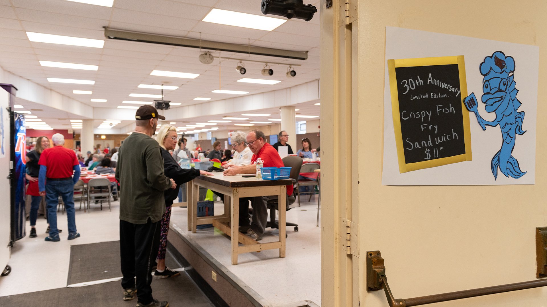 The entrance to the cafeteria