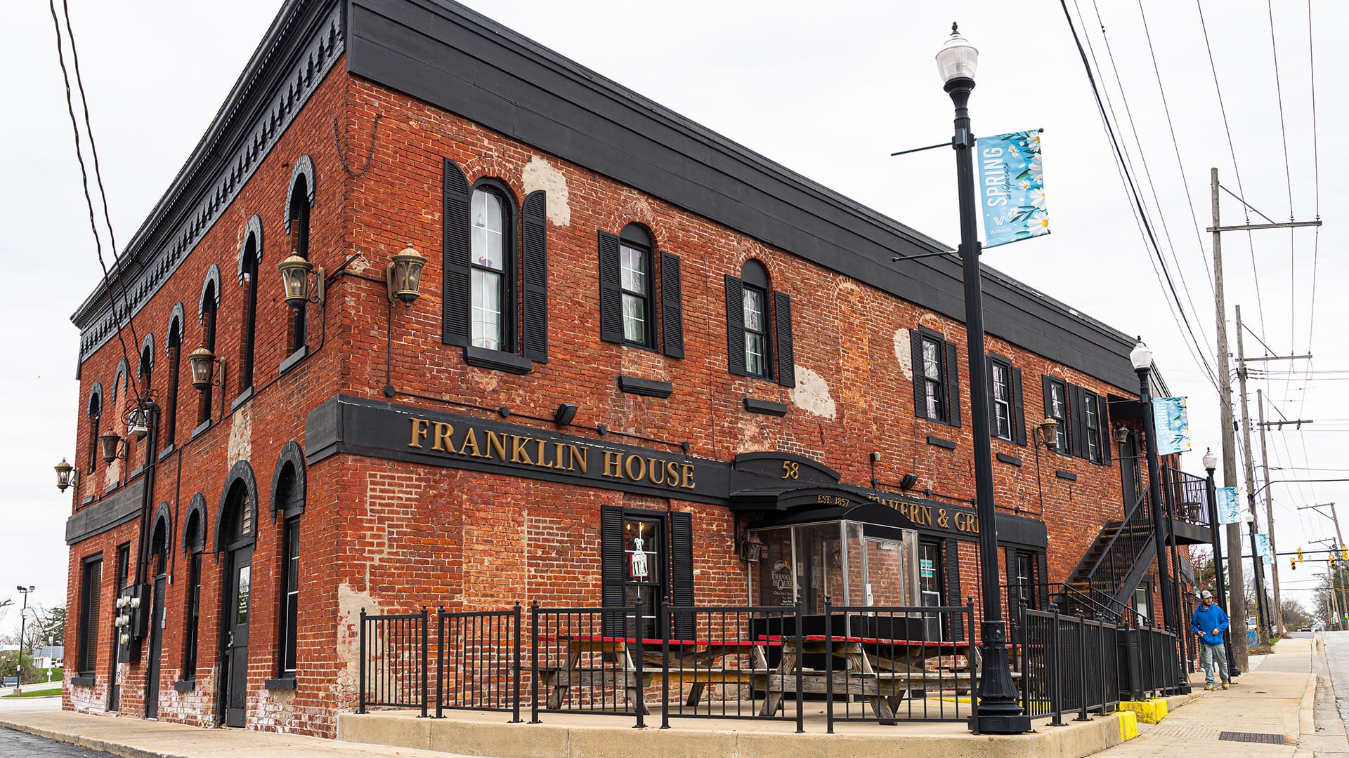 The exterior of Franklin House brick building
