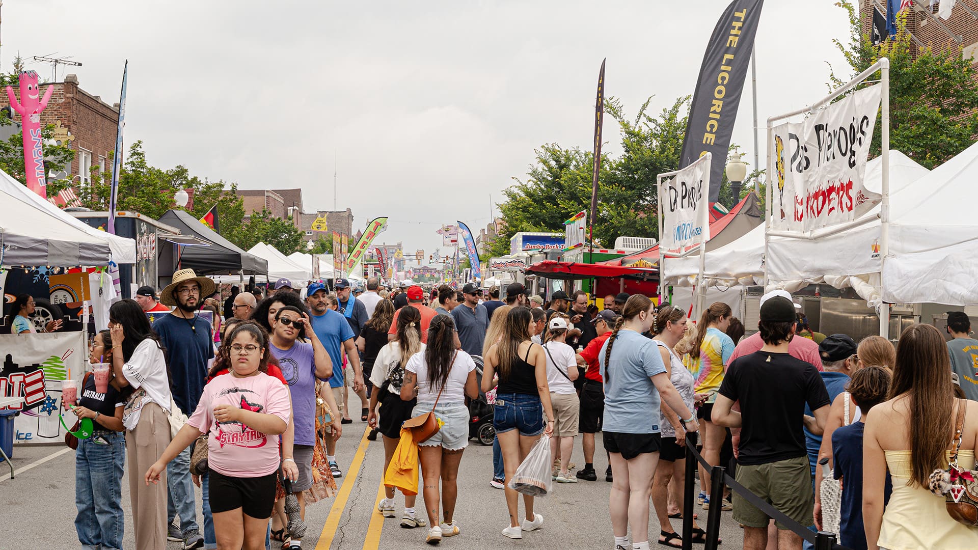 A photo of the crowds walking through Pierogi Fest