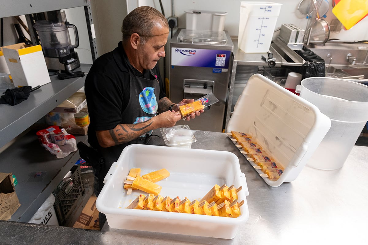 The paletas are then packaged and stored