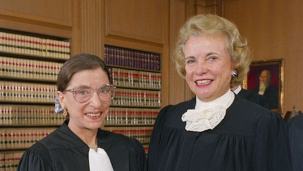 Justices Ruth Bader Ginsburg and Sandra Day O'Connor in the Justices' Conference Room, 1993. Photo: Ken Heinen, Collection of the Supreme Court