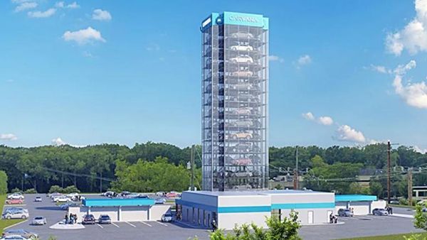 (Village of Skokie) A rendering of Carvana's proposed 14-story tower in Skokie (Village of Skokie)