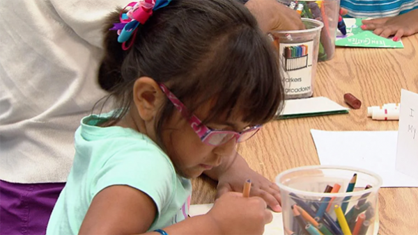 (WTTW News) A girl drawing with colored pencils (WTTW News)