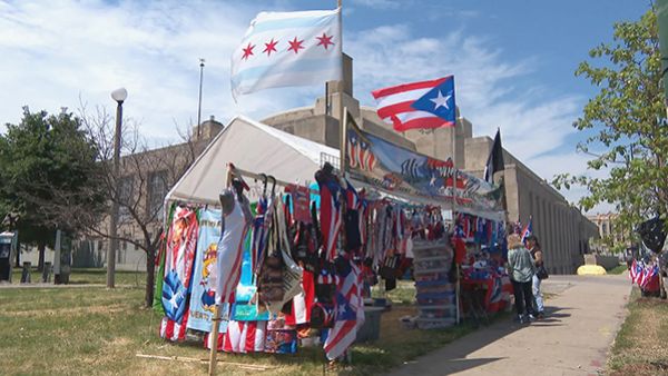 A vendor selling Puerto Rican gear