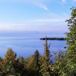 A lookout point along Skyline Road in Peninsula State Park in Door County, Wisconsin. Photo by Jessica Pupovac
