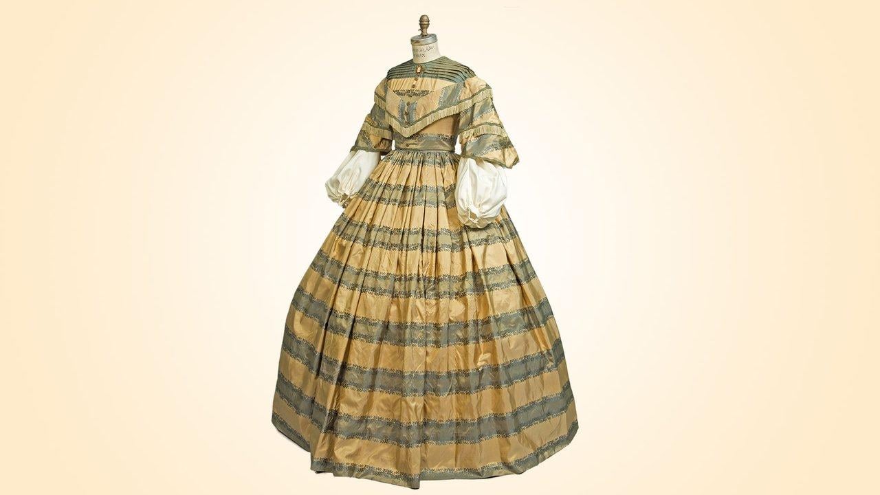 Donna Murphy as Jane Green wore this silk dress, Amy Andrews's favorite dress from season 2. (PBS, Sketches courtesy Amy Andrews Harrell)