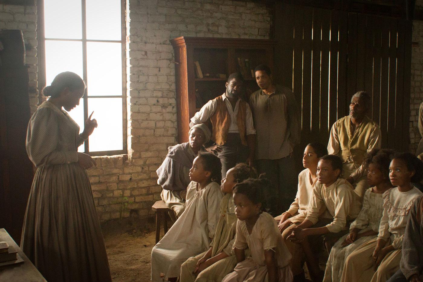 Charlotte has urged Samuel to reveal his ambitions to a classroom of Contrabands. (Courtesy of PBS/Erik Heinila)