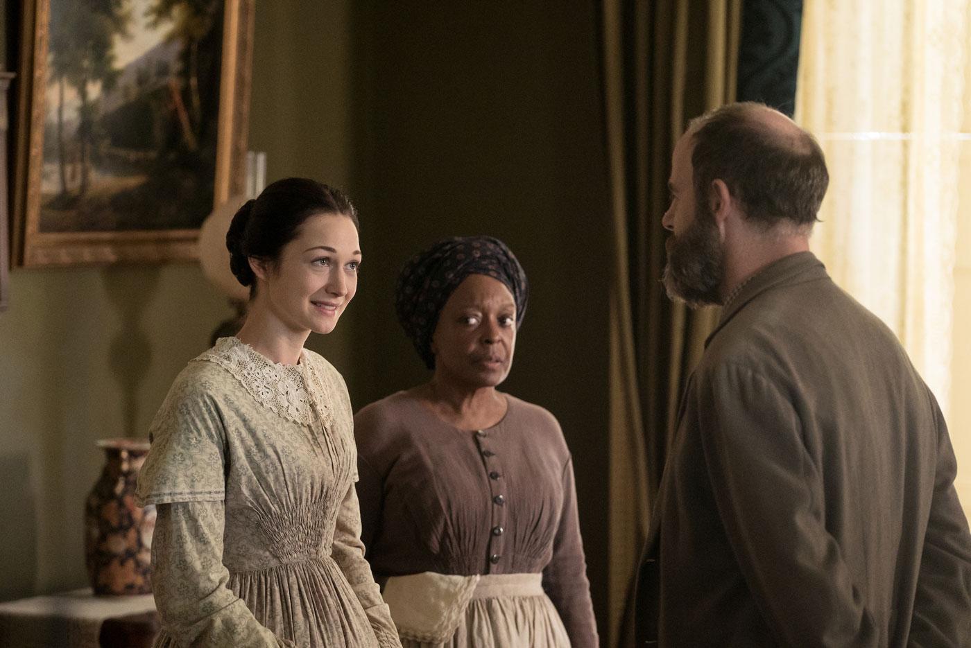 Pinkerton is closing in on the Greens, but they don't need his help to ruin their family. Emma and Belinda are done with their lies. (Courtesy of PBS/Erik Heinila)