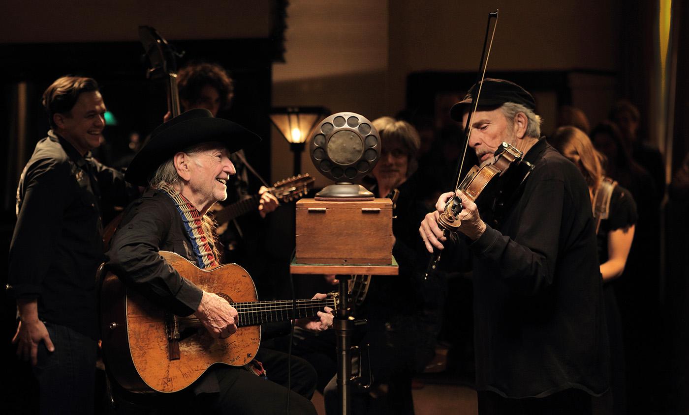 Willie Nelson and Merle Haggard in 'The American Epic Sessions.' Photo: ©2017 Lo-Max Records Ltd.