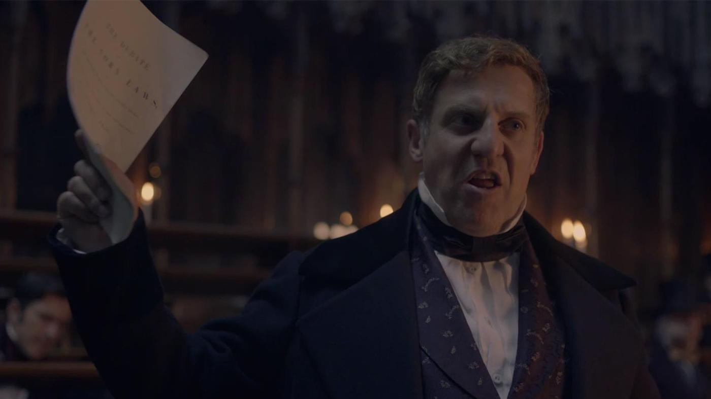 Prime Minister Robert Peel repealing the Corn Laws in Victoria. Image: ITV Studios