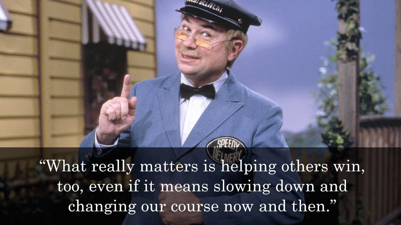 Fred Rogers Quote: “A quote he loved especially – and carried around with  him – was from Mary Lou Kownacki: “There isn't anyone you...”, image size:1400x788