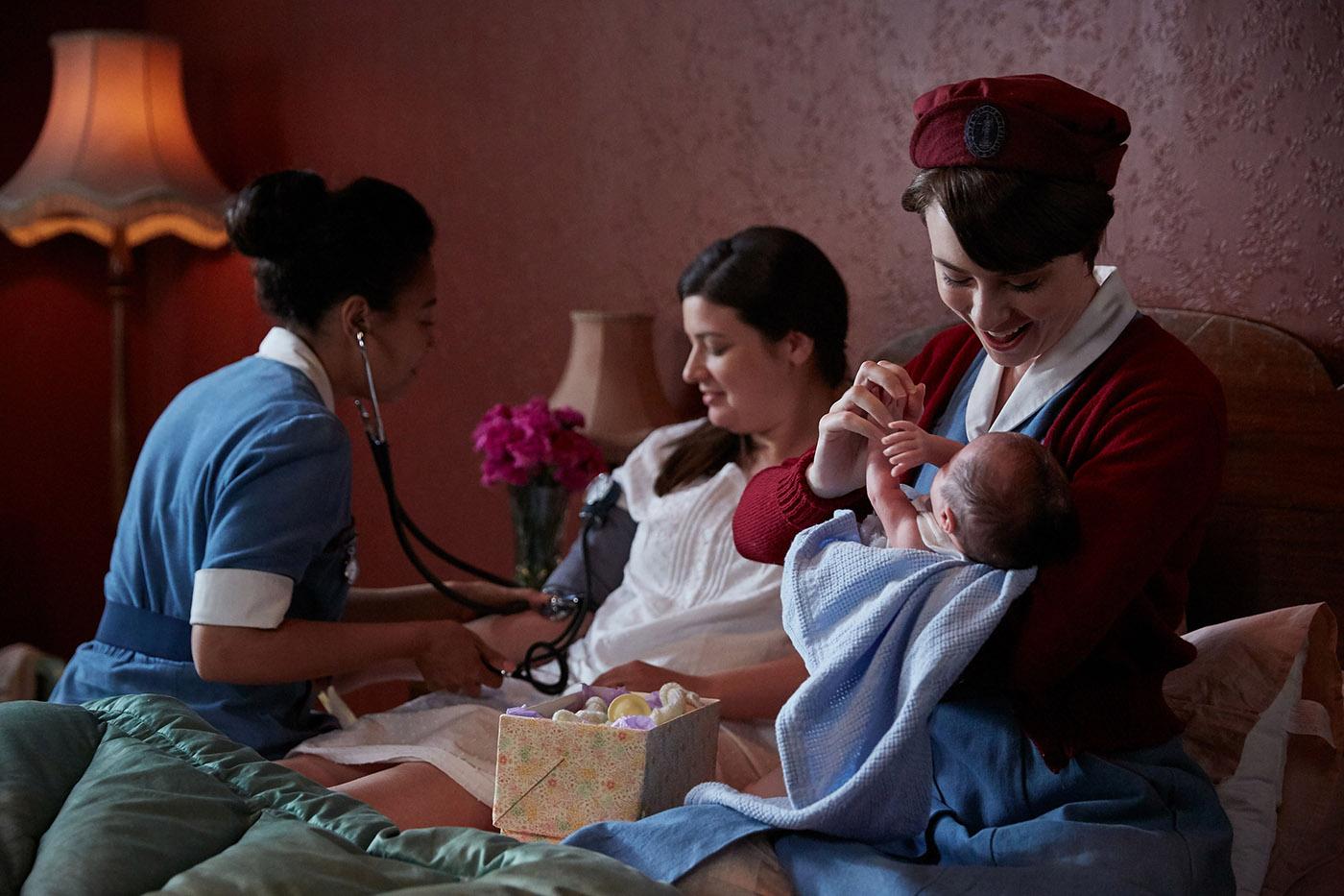 Nurses Lucille Anderson and Valerie Dyer in Call the Midwife. Photo: Neal Street Productions 2017