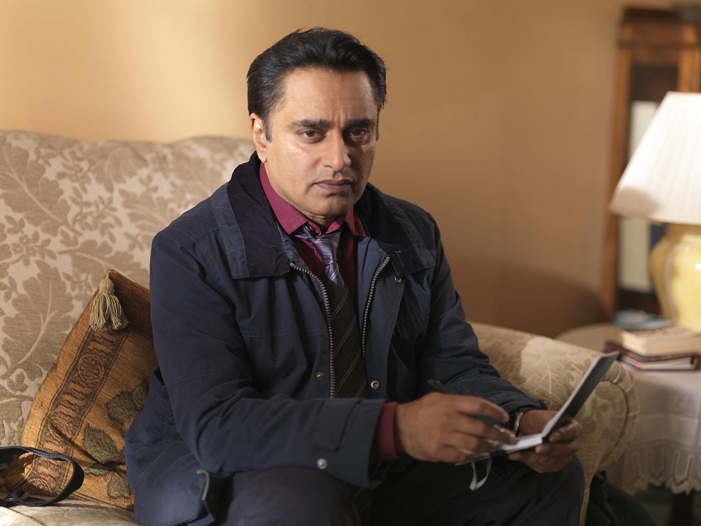 Sanjeev Bhaskar as DS Sunny Khan in Unforgotten. Photo: John Rogers/Mainstreet Picture