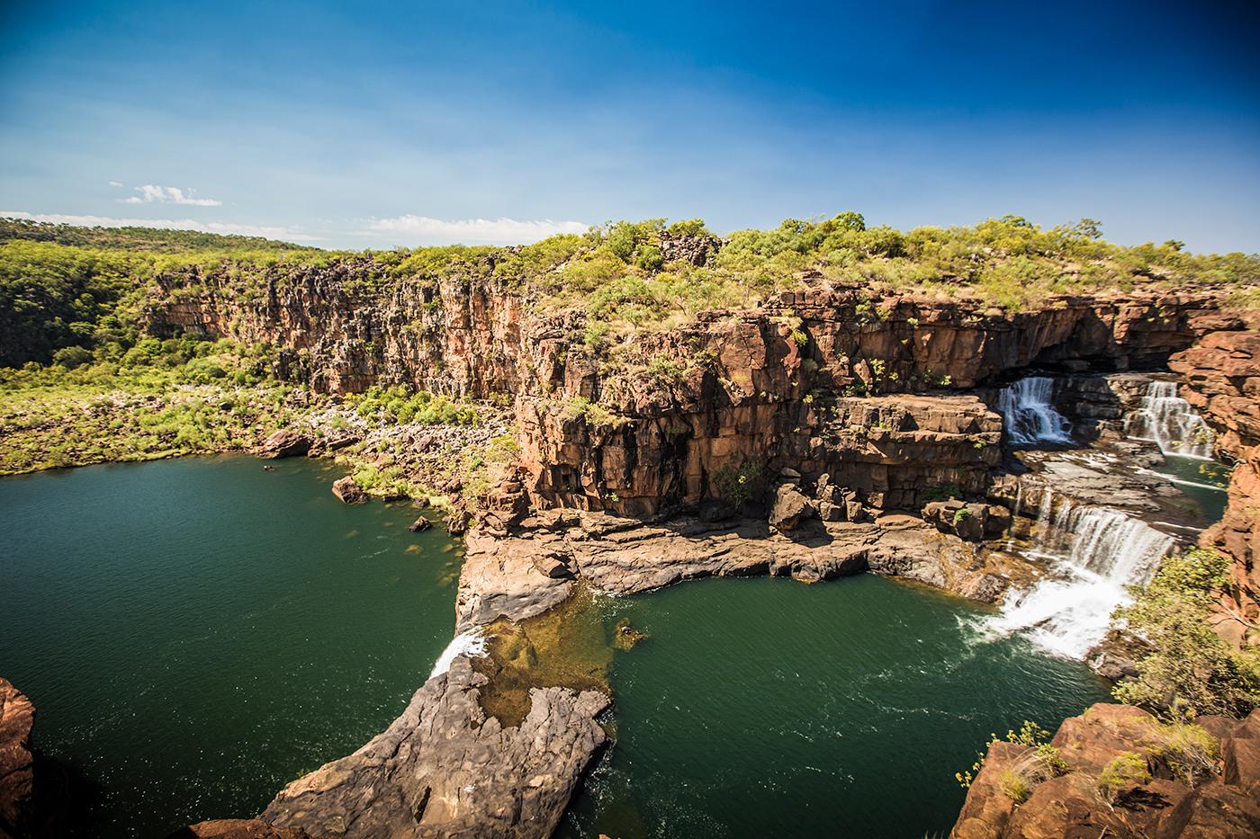 Aerial of North Western Australian Coastline waterfalls. Photo: Nick Robinson
