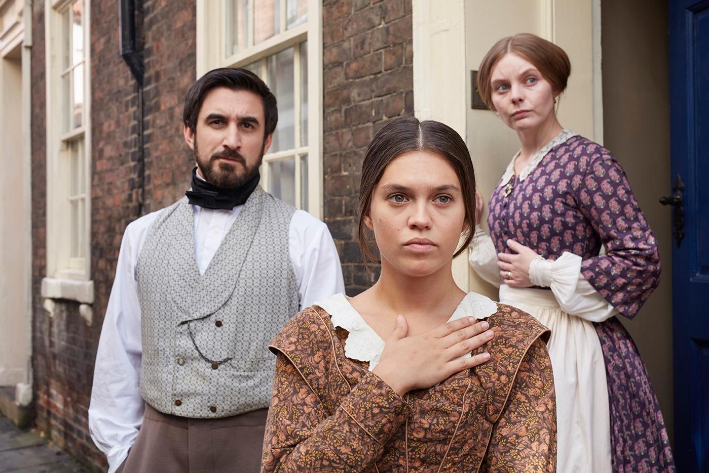 Francatelli, Abigail, and Skerrett. Photo: Justin Slee/ITV Plc for MASTERPIECE