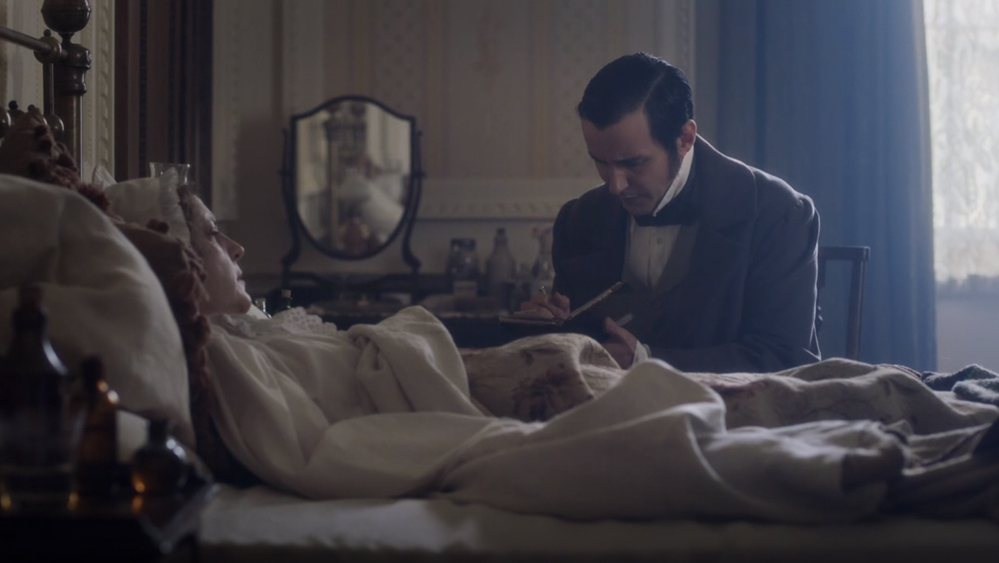 Doctor John Snow with a cholera patient in Victoria