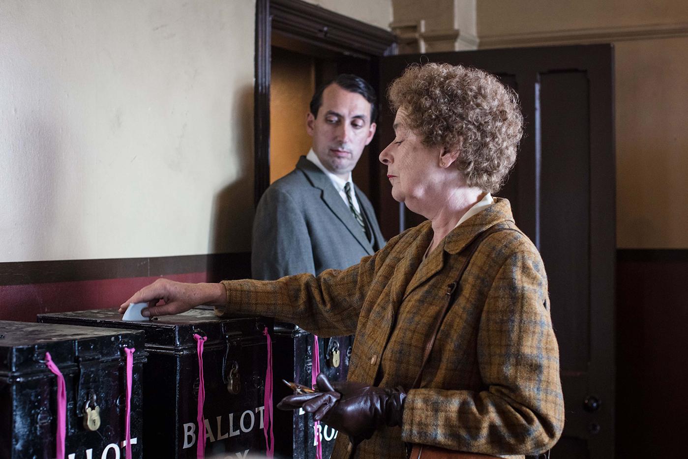 Phyllis voting in Call the Midwife. Photo: BBC/Neal Street Productions