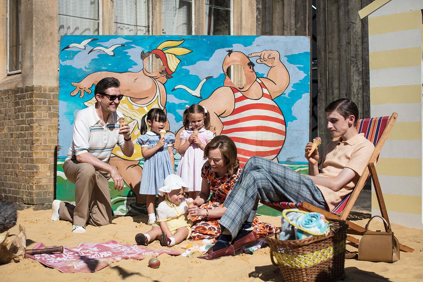 The Turner family on the "beach" in Call the Midwife. Photo: BBC/Neal Street Productions