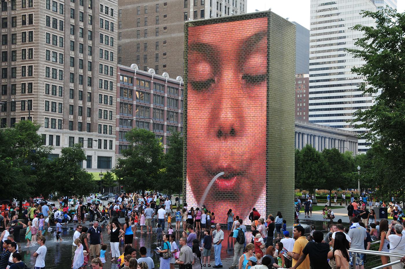 Crown Fountain in Millennium Park in Chicago.Photo: Serge Melki/Flickr