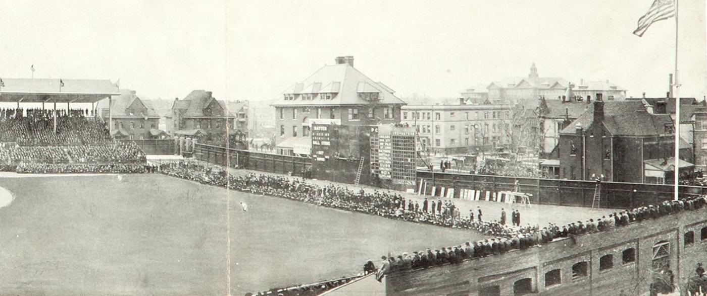 A postcard image of Weeghman Park, which became Wrigley Field, in 1914, the year it was built. Image: Wikimedia Commons