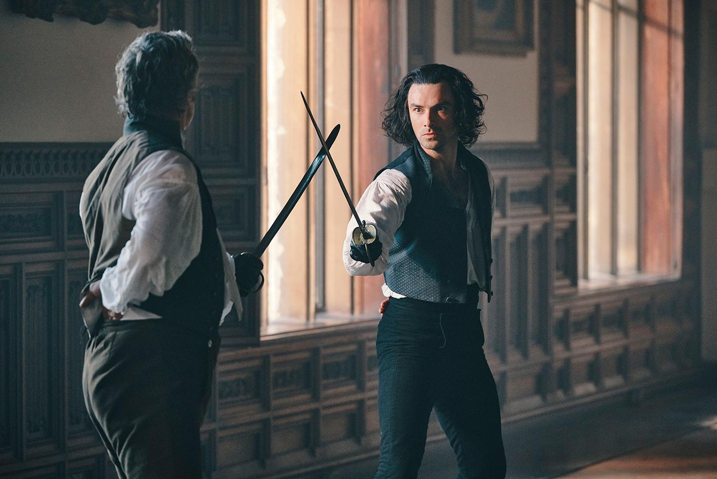 Aidan Turner as Ross and Vincent Regan as Ned in season 5 of Poldark. Photo: Mammoth Screen 