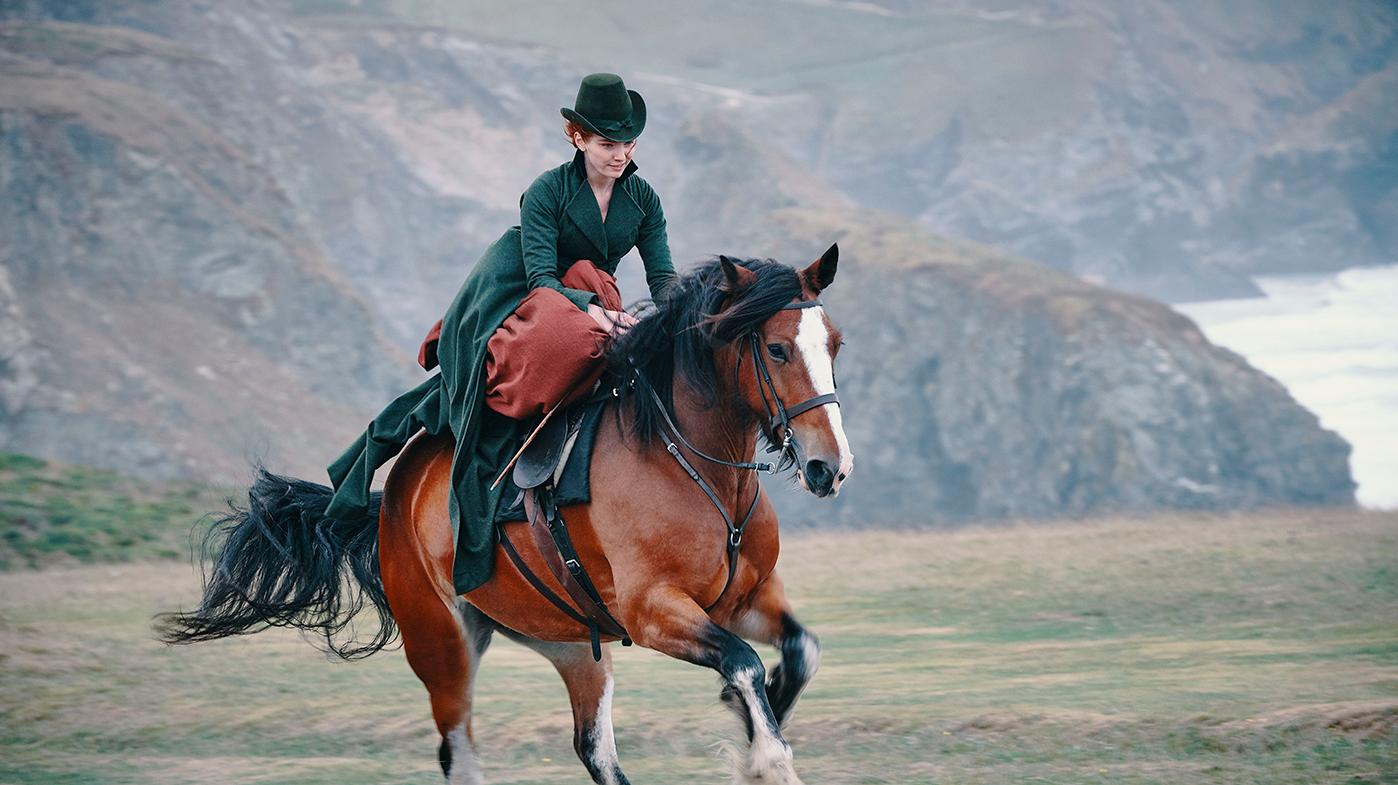 Demelza riding in season 5 of Poldark. Photo: Mammoth Screen