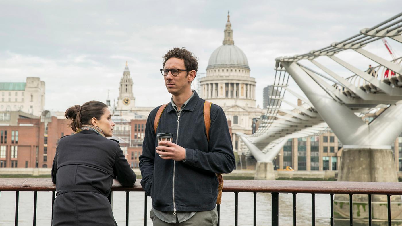 Holly Evans (Charlotte Riley) and James (Al Weaver) in Press. Photo: Lookout Point / Colin Hutton
