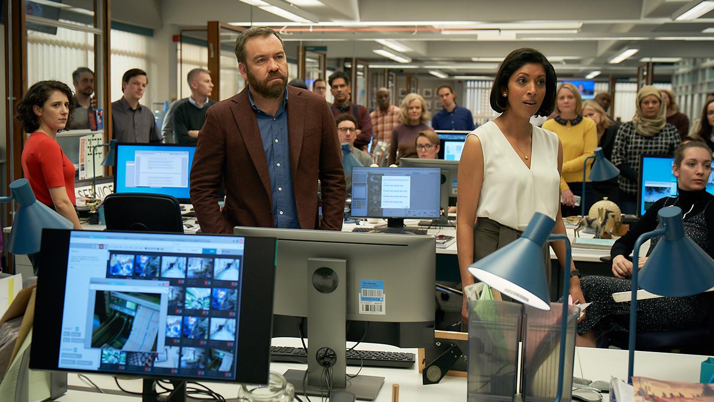 Leona, Peter, and Amina make an announcement at the Herald. Photo: Lookout Point / Laurence Cendrowicz