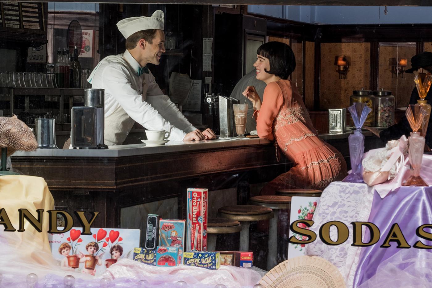 Andrew Burnap and Haley Lu Richardson in The Chaperone. Photo: Barry Wetcher/PBS Distribution