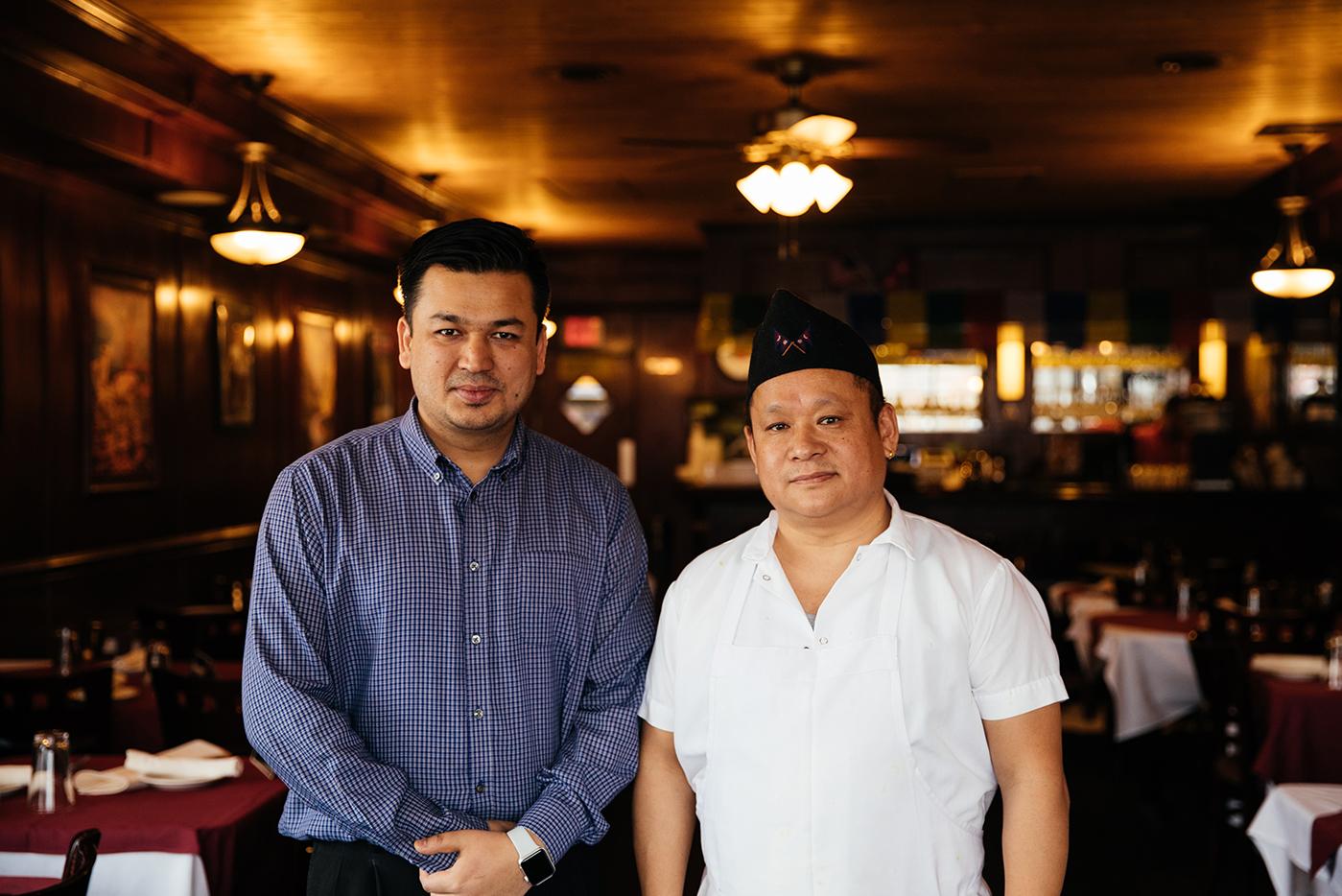 Himalayan Sherpa Kitchen co-owner Raj Thapa with chef and co-owner Bhim Rai. Photo: Sandy Noto for WTTW