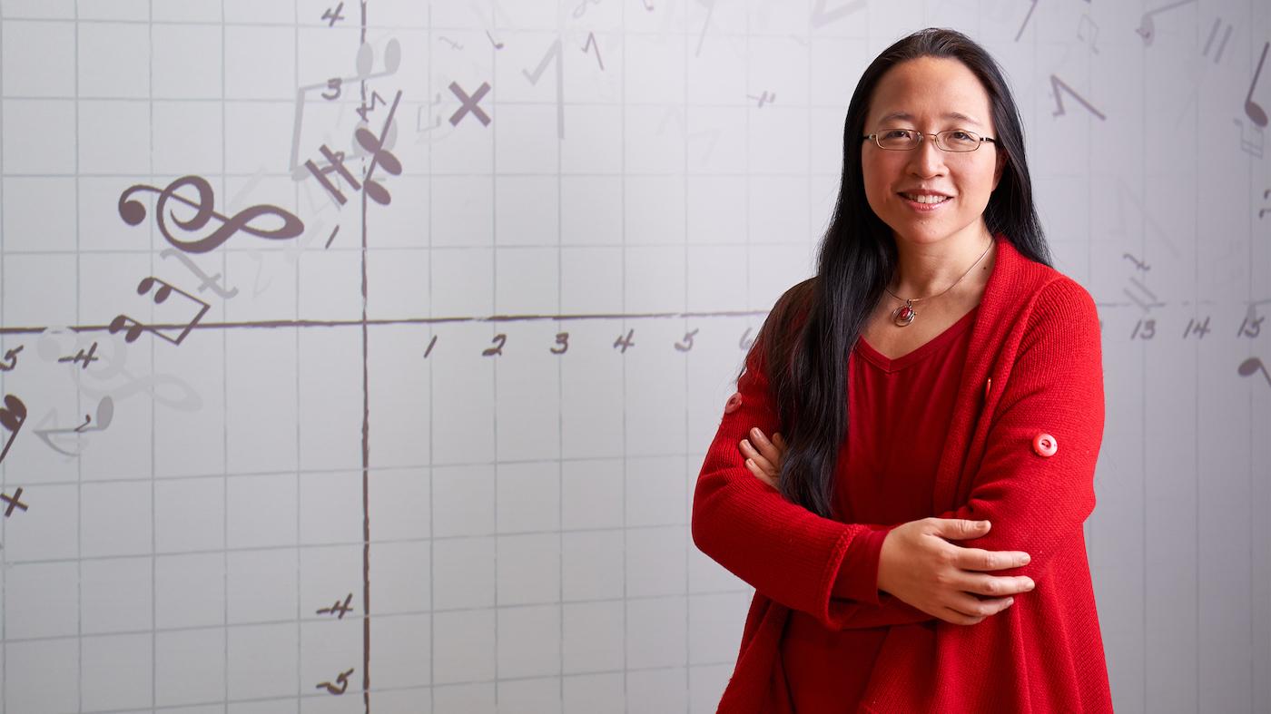 Math in Music host Eugenia Cheng. Photo: Grittani Creative