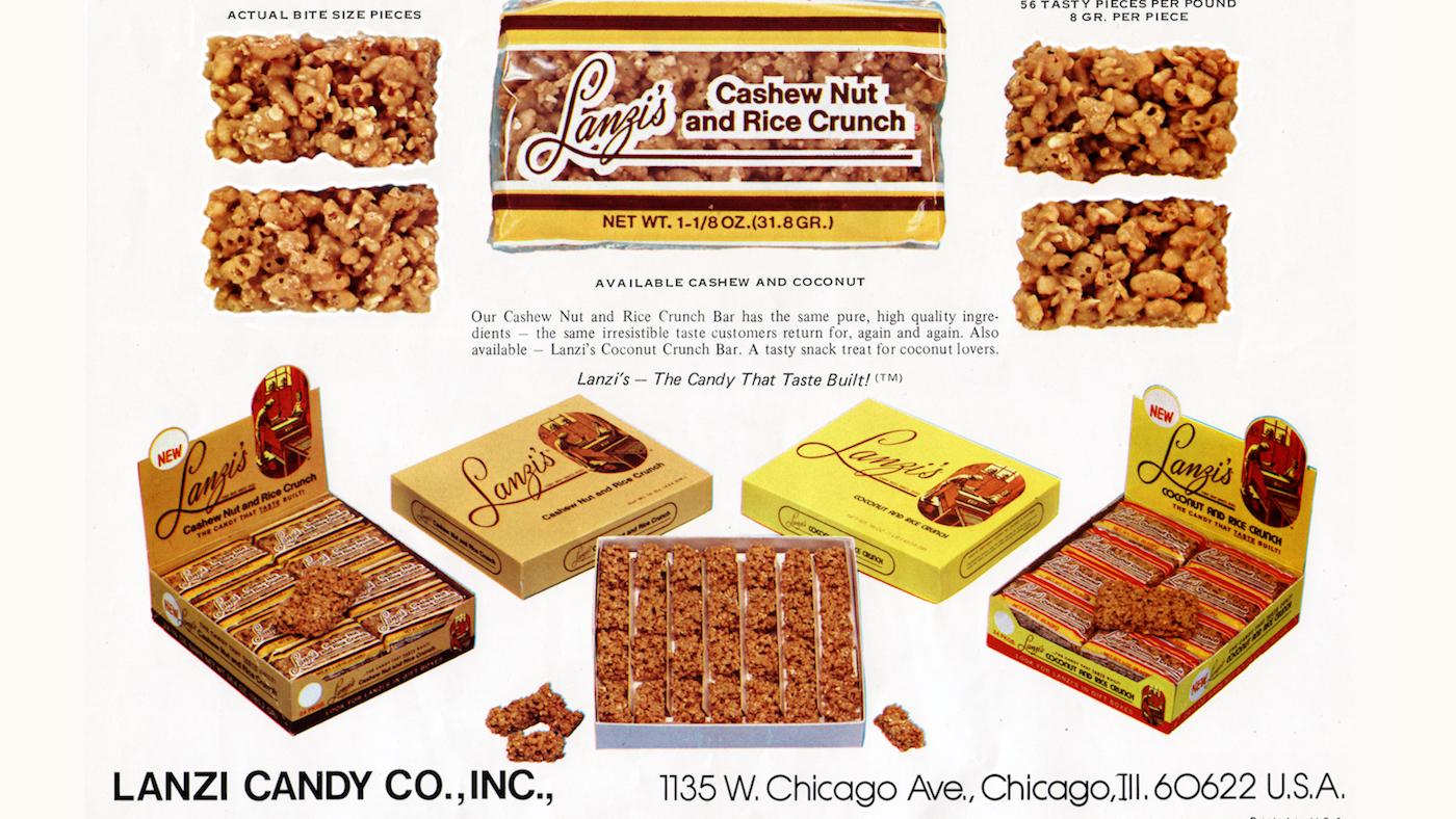 A poster for Lanzi Candy's Cashew Nut and Rice Crunch. Image: Courtesy Michael Lahey