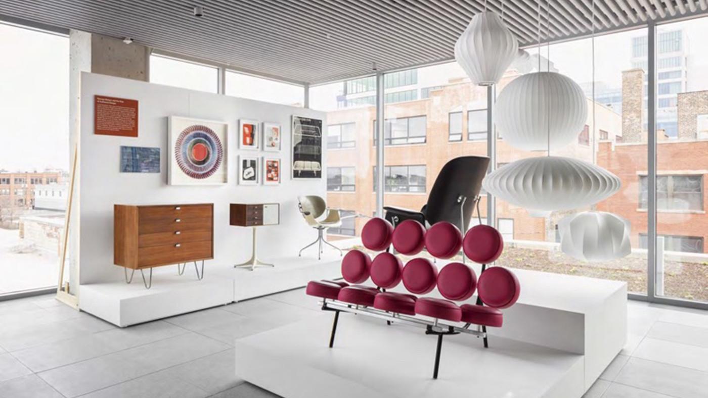 Artifacts and furniture in the Herman Miller Showroom. Courtesy Herman Miller Showroom