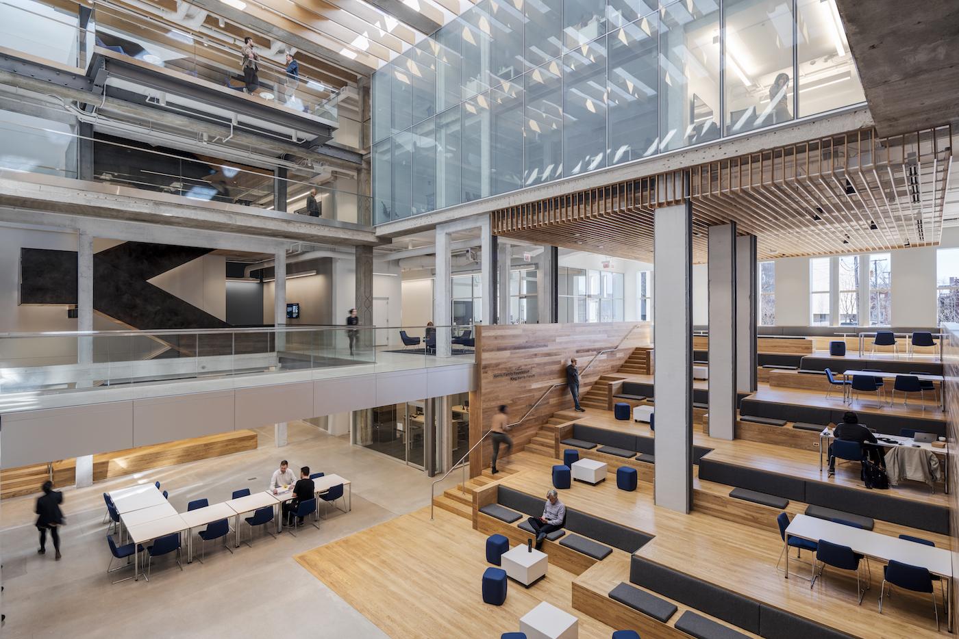 The atrium of the University of Chicago's Keller Center. Photo: Courtesy University of Chicago/Tom Rossiter