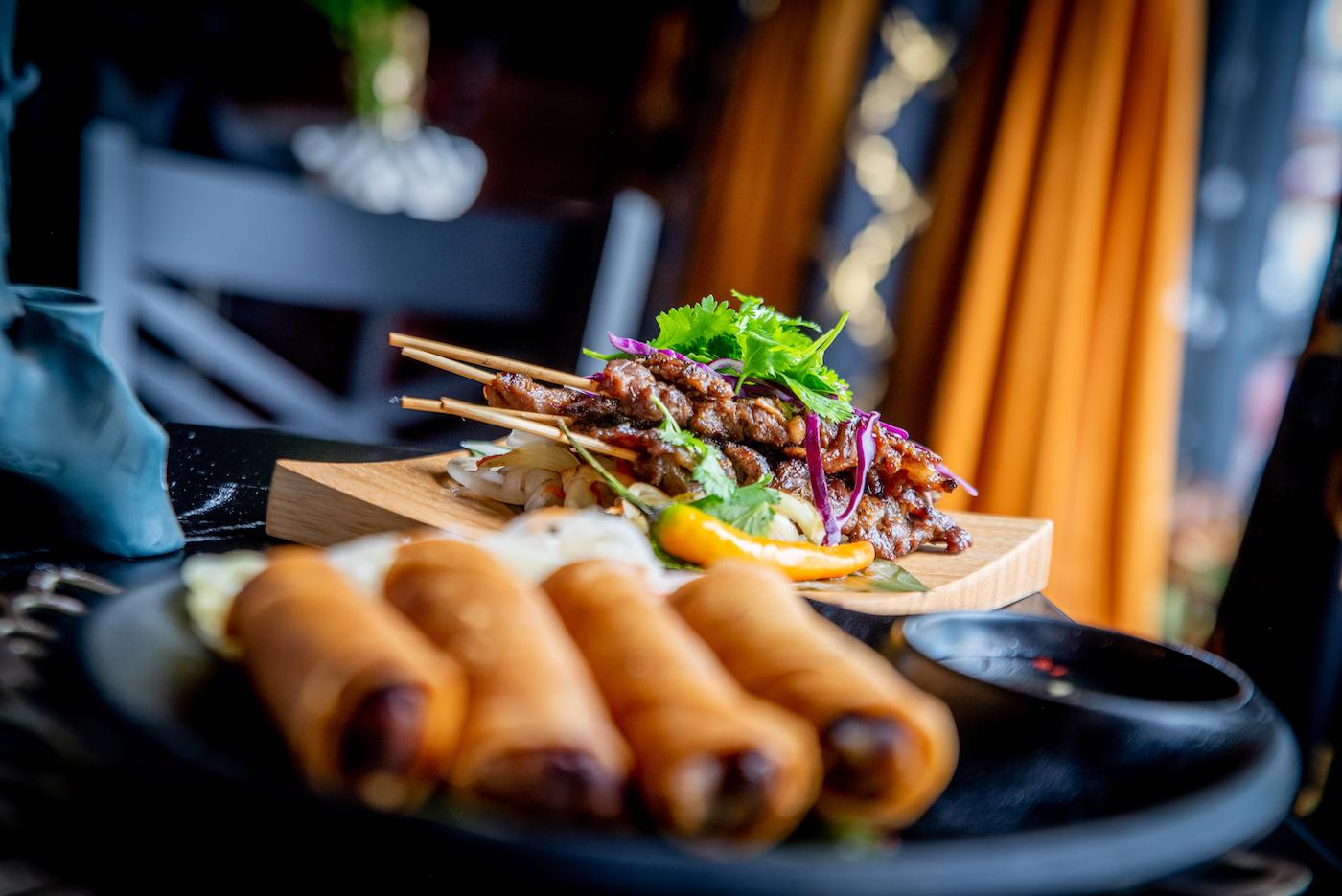 Mai's eggrolls and Sach Koh Ang from Khmai Fine Dining in Chicago's Rogers Park 