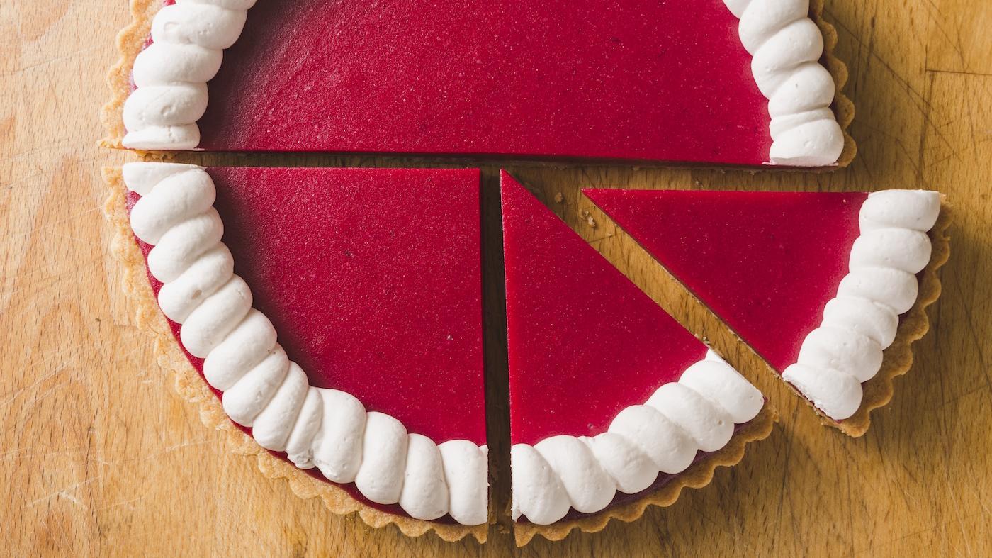 Cranberry curd tart