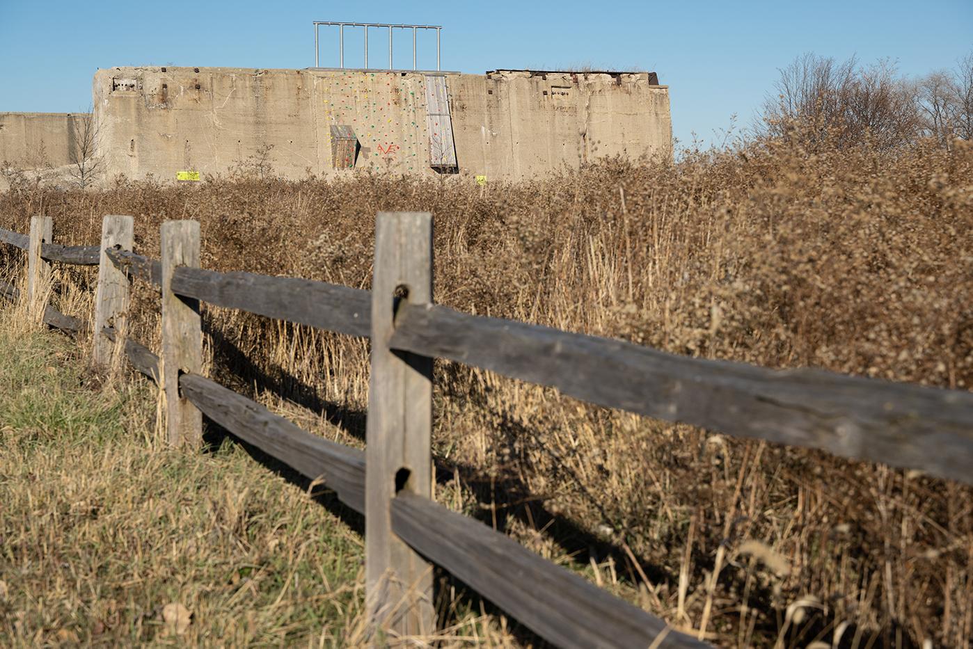 The ore climbing walls at Steelworkers Park 