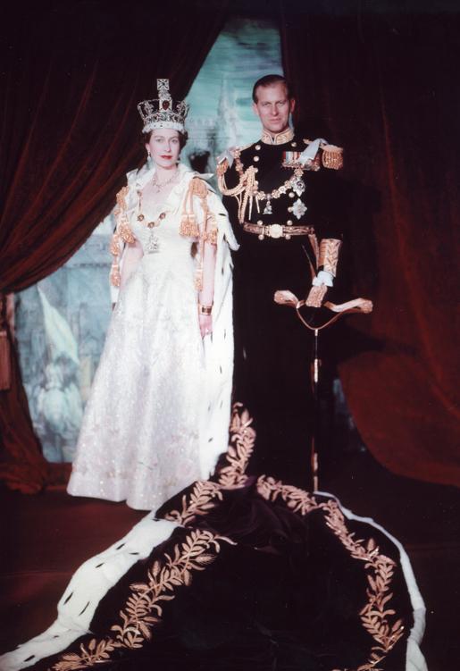 Queen Elizabeth II and Prince Philip, Duke of Edinburgh. Coronation portrait, June 1953, London, England.
