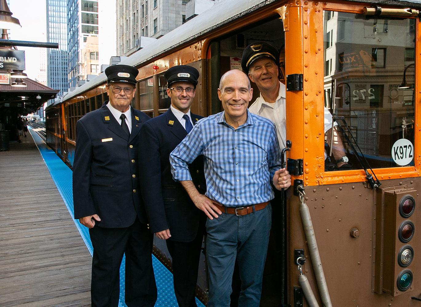 Geoffrey Baer with CTA crew Geoffrey Baer with CTA crew