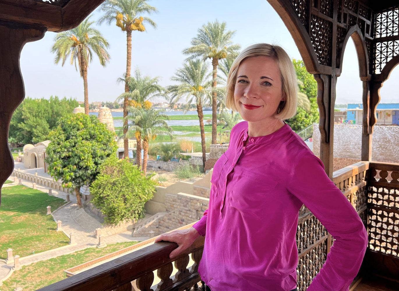 Lucy at the Djorff Palace Hotel, Luxor. Lucy at the Djorff Palace Hotel, Luxor.