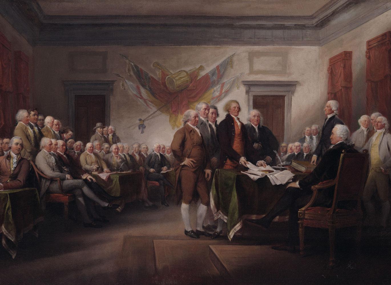 The Declaration of Independence, July 4, 1776. Painting by John Trumbull, 1818.