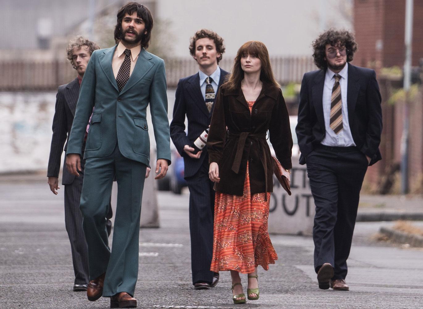 Oisin Thompson as Gerry and Lola Petticrew as Cushla and others walking